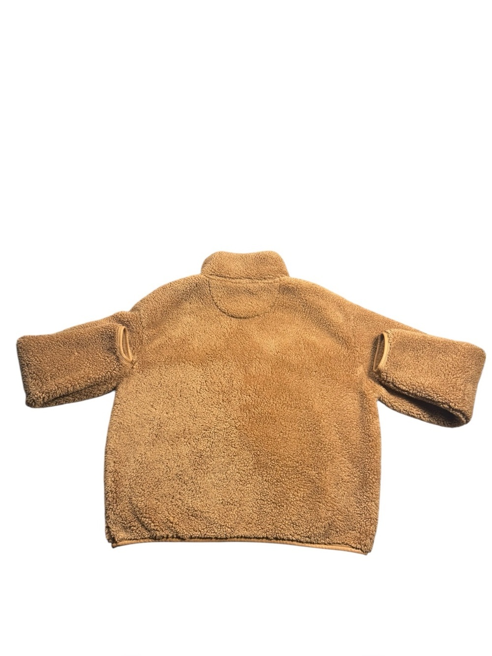 Small OFFLINE By Aerie Fluffy Sherpa Quarter Zip Sweatshirt Brown Beach Dune - Picture 3 of 12
